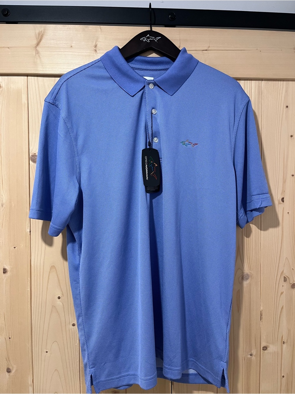 Greg Norman Collection Light Blue Performance Polo NWT ⛳️🦈 Large